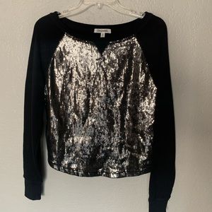 Aeropostale, petite small, black/silver/sequin